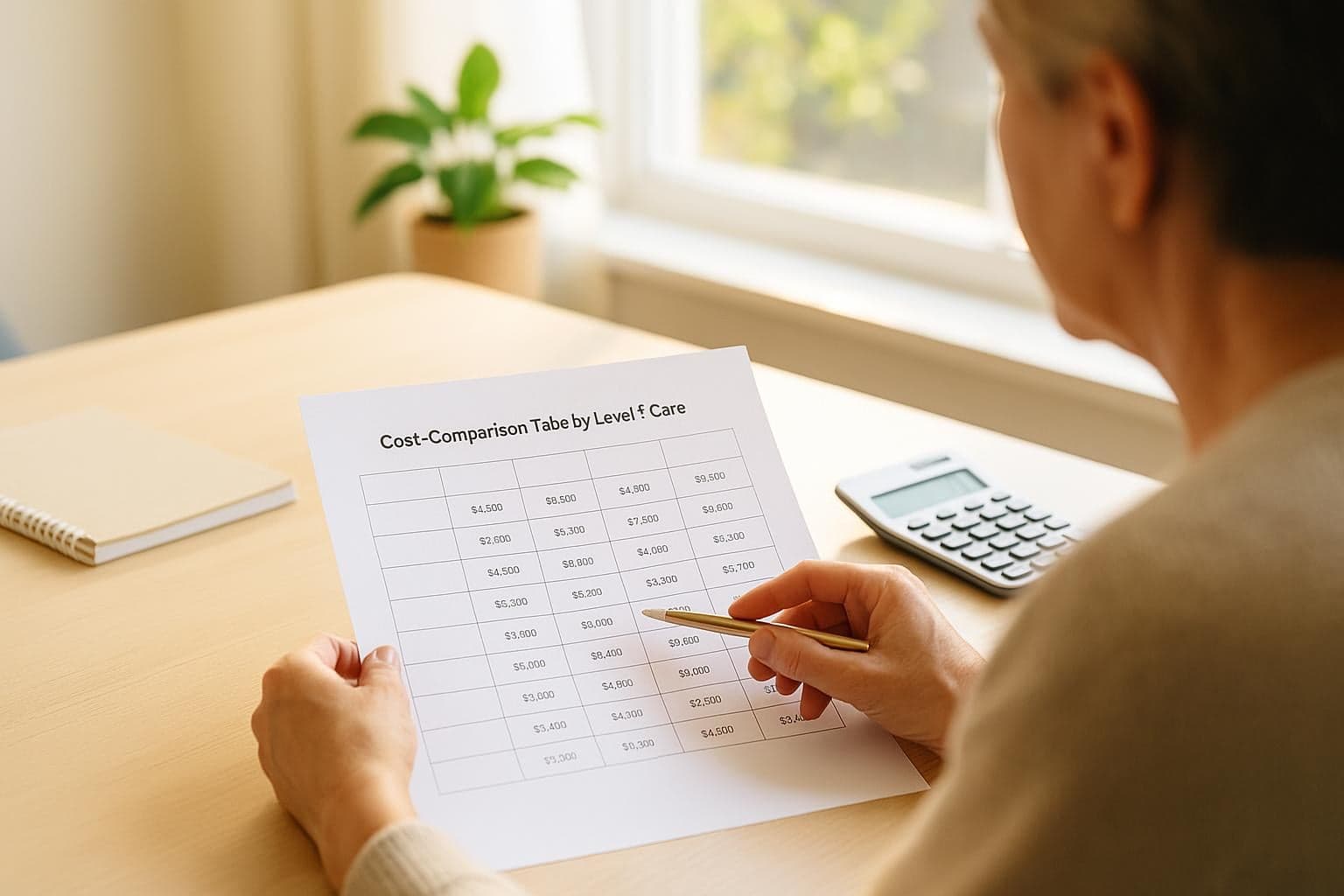 Cost-Comparison Table by Level of Care
