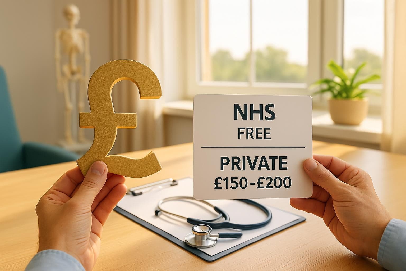 United Kingdom price ranges — NHS free vs. private