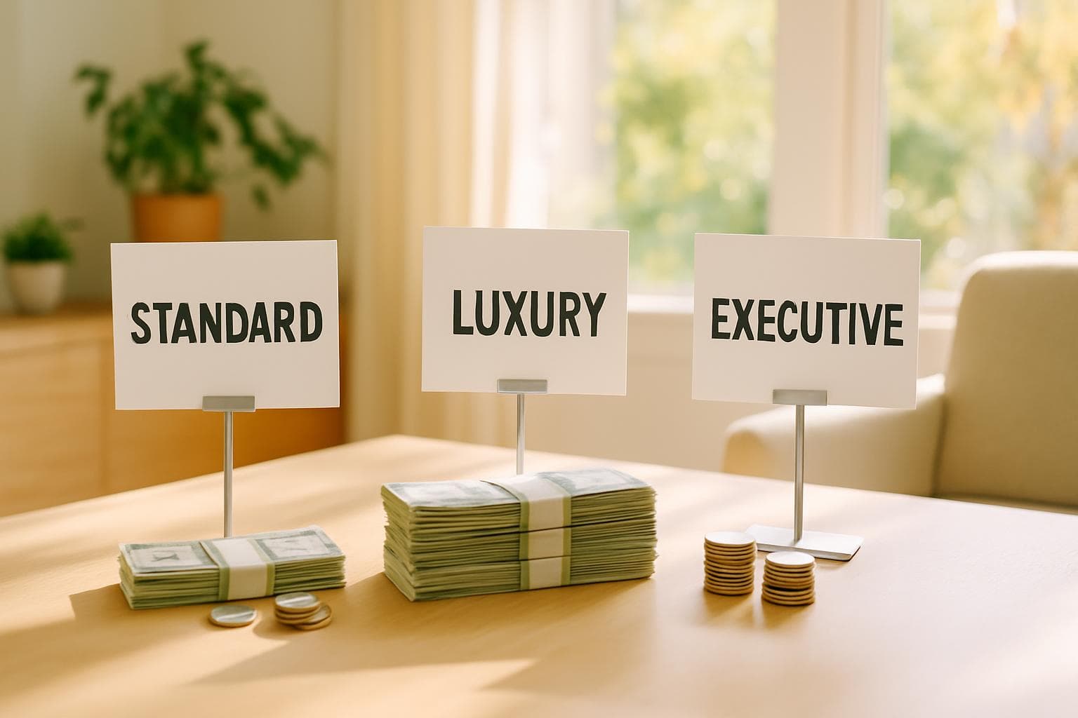 Cost by programme type — standard, luxury and executive